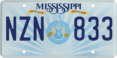 MS license plate NZN833