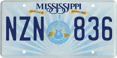 MS license plate NZN836