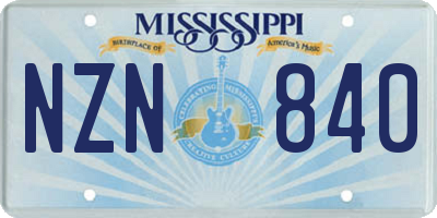 MS license plate NZN840