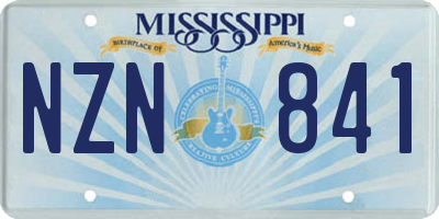 MS license plate NZN841