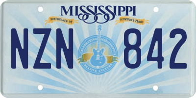 MS license plate NZN842