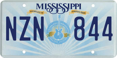 MS license plate NZN844