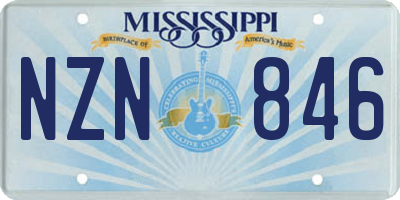 MS license plate NZN846