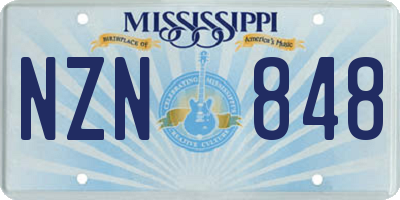 MS license plate NZN848