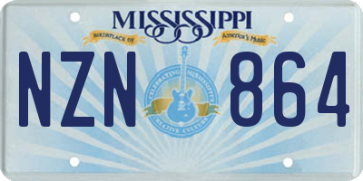 MS license plate NZN864