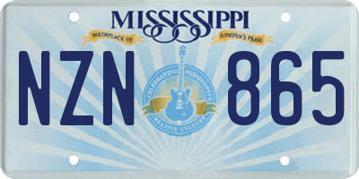 MS license plate NZN865