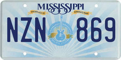 MS license plate NZN869
