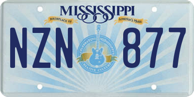 MS license plate NZN877