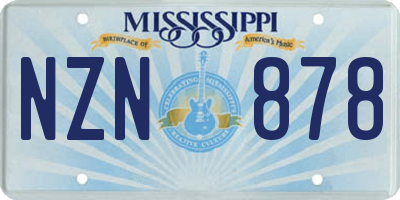 MS license plate NZN878