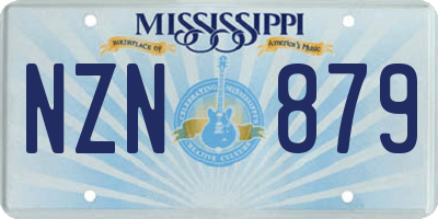 MS license plate NZN879