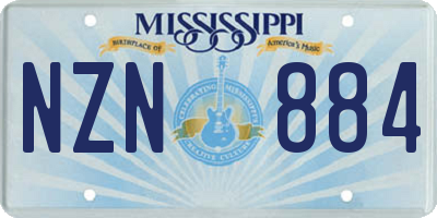 MS license plate NZN884