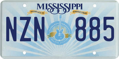 MS license plate NZN885