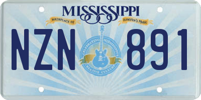 MS license plate NZN891
