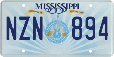 MS license plate NZN894