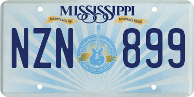 MS license plate NZN899