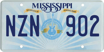 MS license plate NZN902