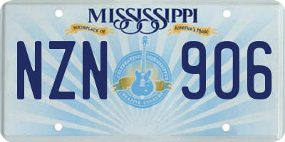 MS license plate NZN906
