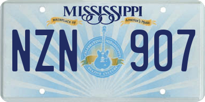 MS license plate NZN907