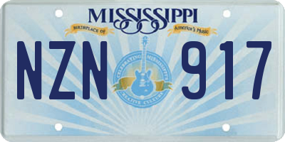 MS license plate NZN917