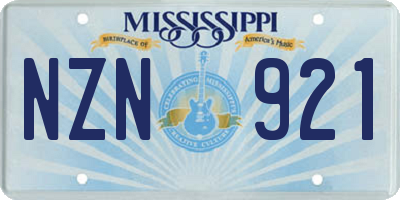 MS license plate NZN921