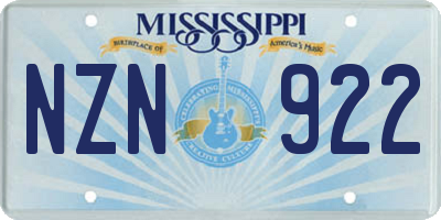MS license plate NZN922