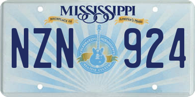 MS license plate NZN924