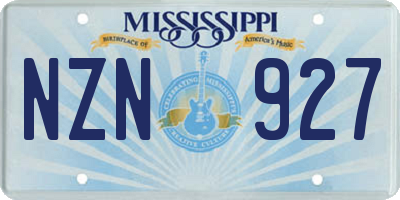 MS license plate NZN927