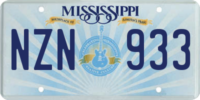 MS license plate NZN933