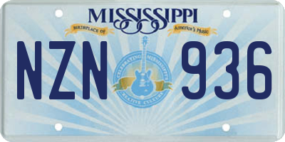 MS license plate NZN936
