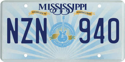 MS license plate NZN940