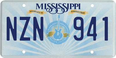MS license plate NZN941