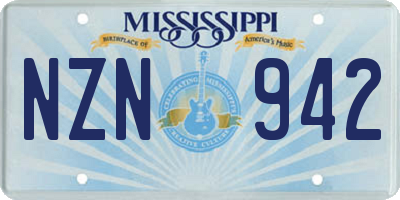 MS license plate NZN942