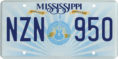 MS license plate NZN950