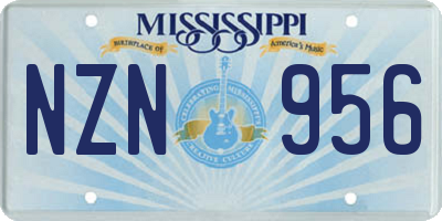 MS license plate NZN956