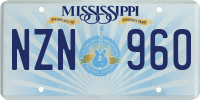 MS license plate NZN960