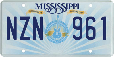 MS license plate NZN961
