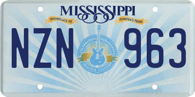 MS license plate NZN963