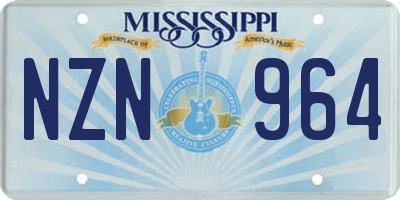 MS license plate NZN964