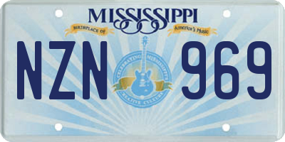 MS license plate NZN969