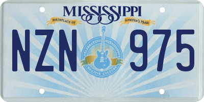 MS license plate NZN975