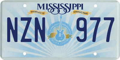 MS license plate NZN977