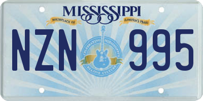 MS license plate NZN995