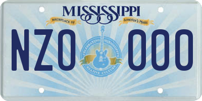 MS license plate NZO000