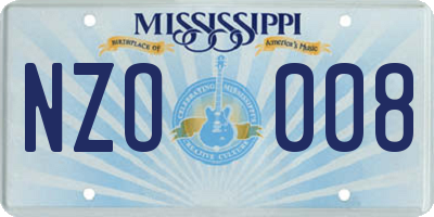 MS license plate NZO008