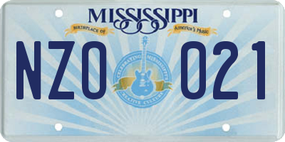 MS license plate NZO021