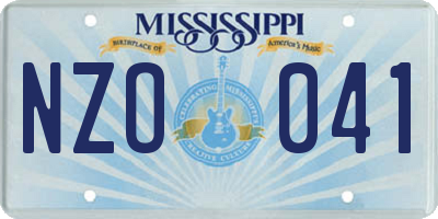 MS license plate NZO041