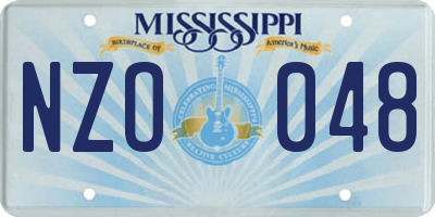 MS license plate NZO048