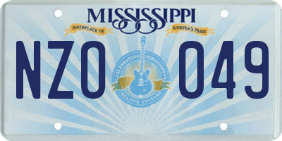 MS license plate NZO049