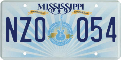 MS license plate NZO054