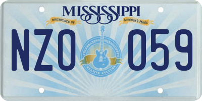 MS license plate NZO059